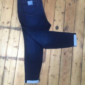Fleece-lined Dark Wash High Rise Skinny Jeans